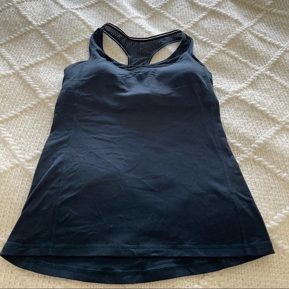 LULULEMON  Dark Navy Racerback Mesh‎ Athletic Top
